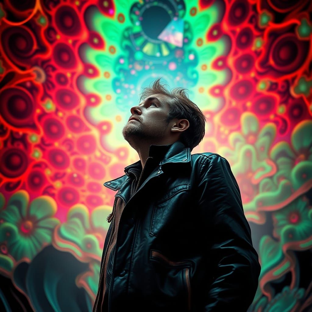 Psychedelic Fractal Sky Gazing: Hyperrealistic AI Art