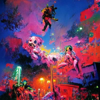 Abstract Light Refraction in Psychedelic Style