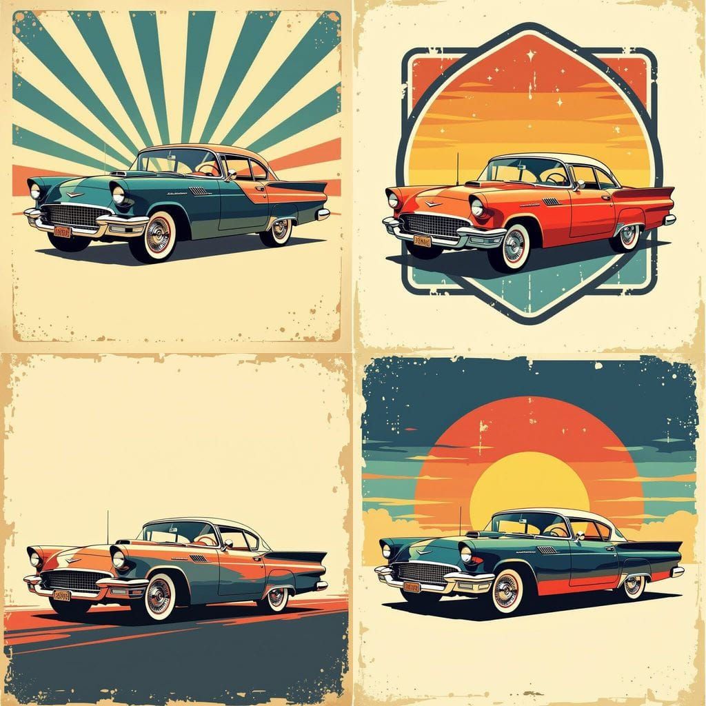 Vintage Car T-Shirt Design with Retro Illustration