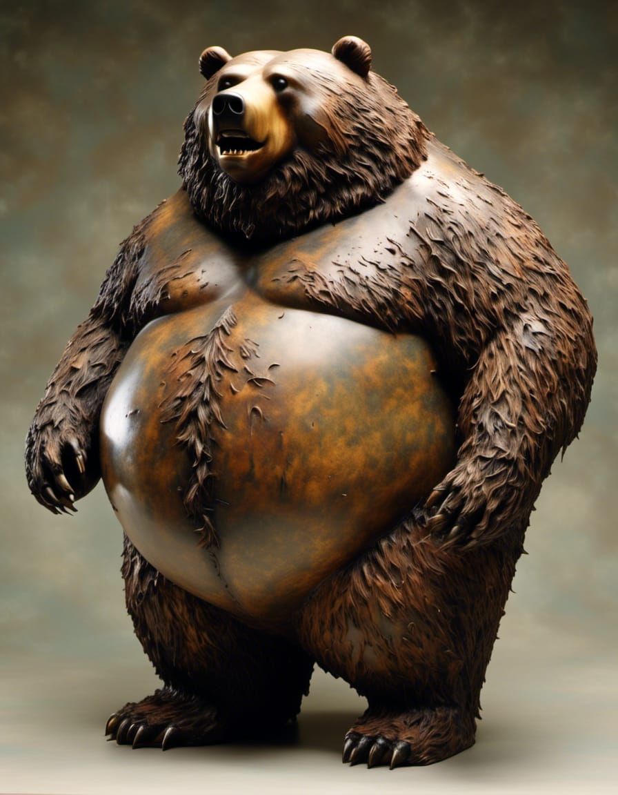 Grandfatherly Obese Bear Illustration