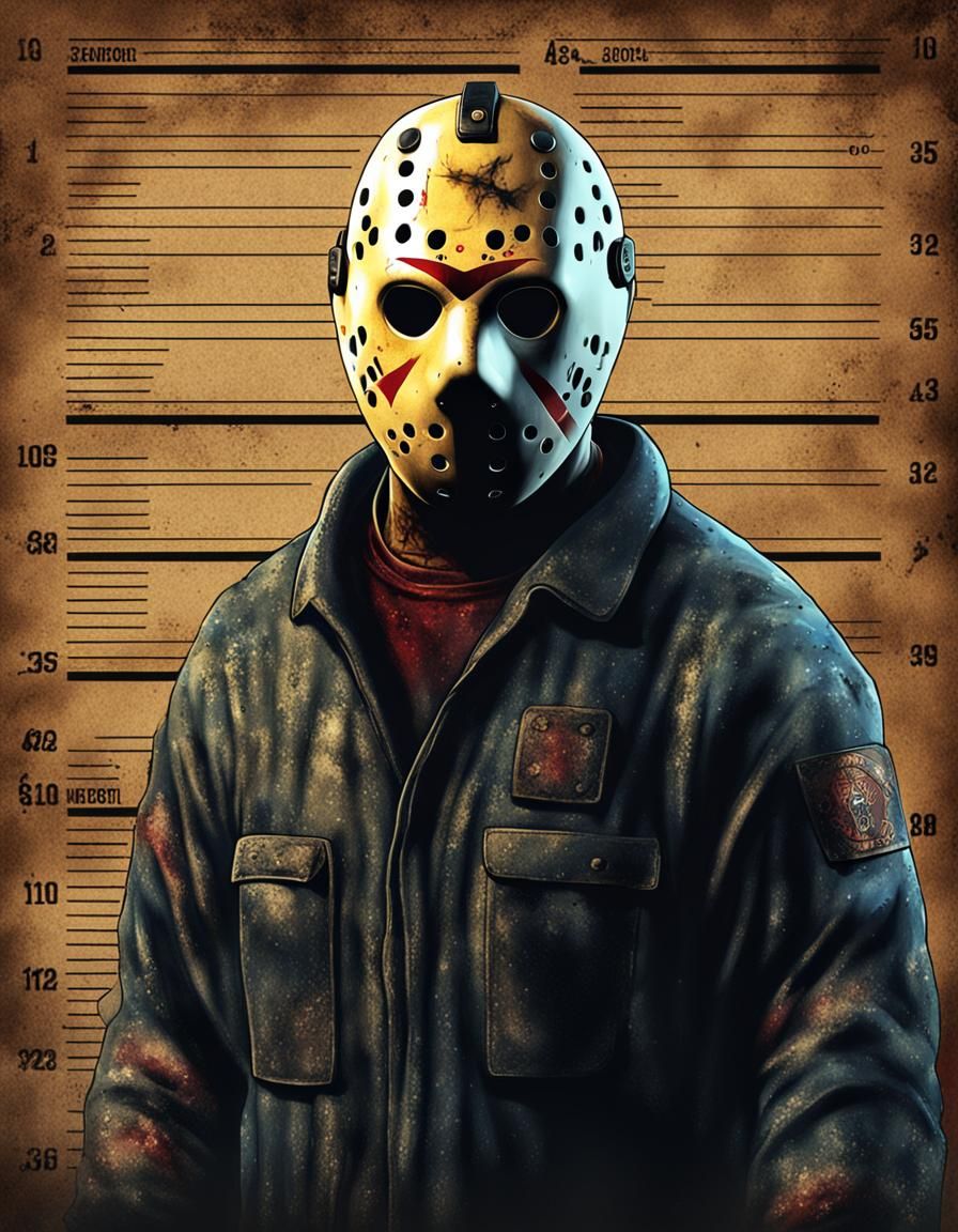 Jason Voorhees Mugshot: Wanted for Murder