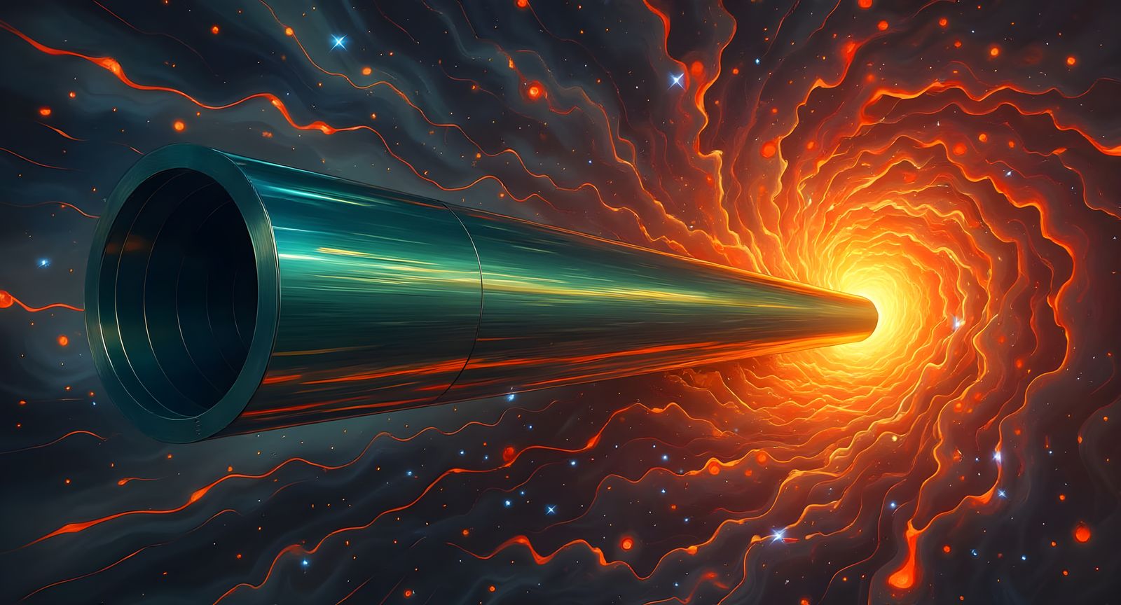 Monumental Metallic Cylinder Reflecting Plasma Vortex