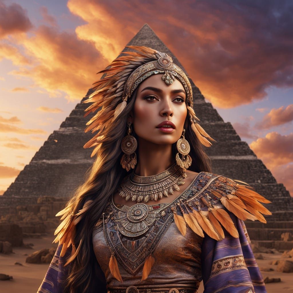 Sensual Latina Goddess Radiates Confidence and Allure in Azt...