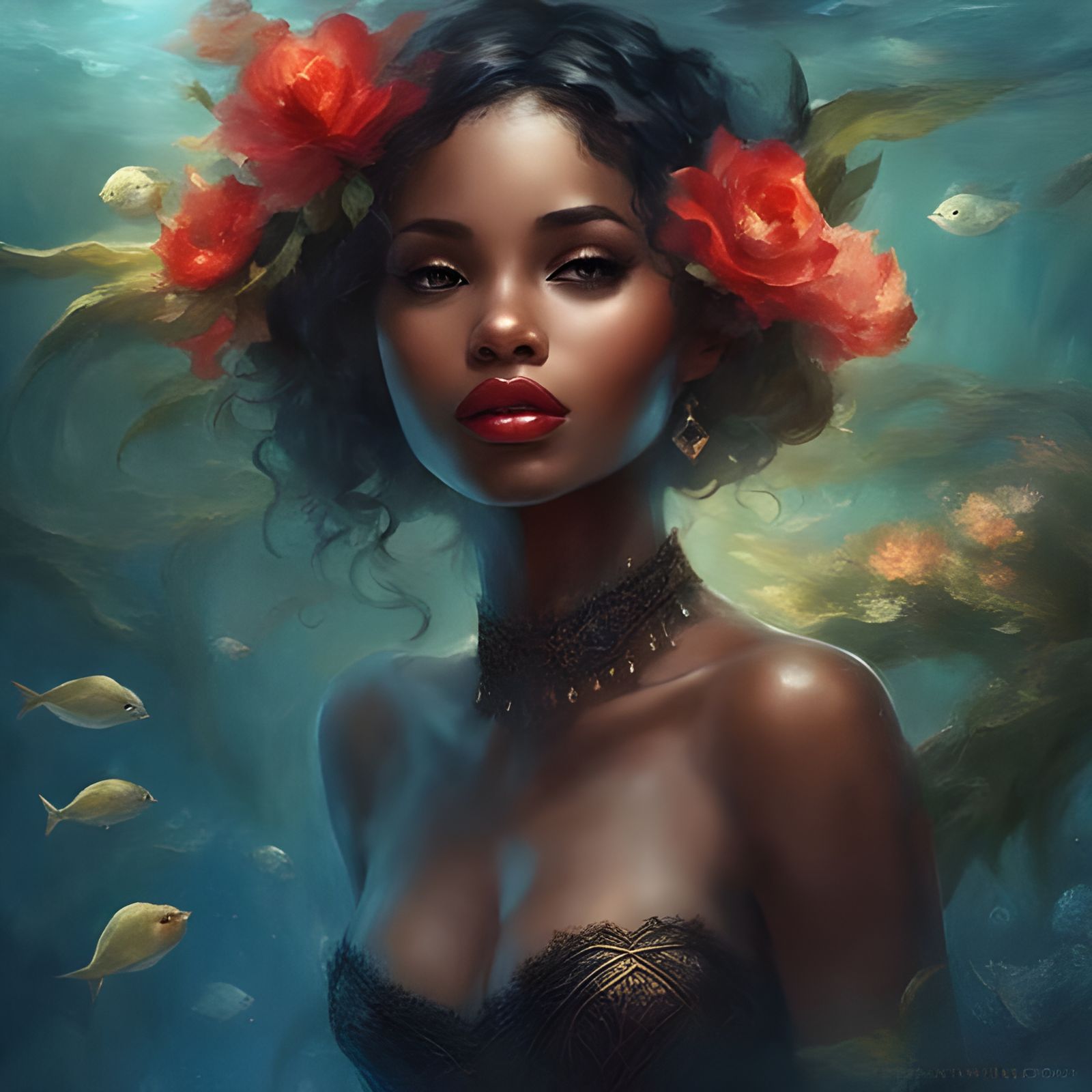 Mesmerizing Underwater Portrait of Haitian Girl