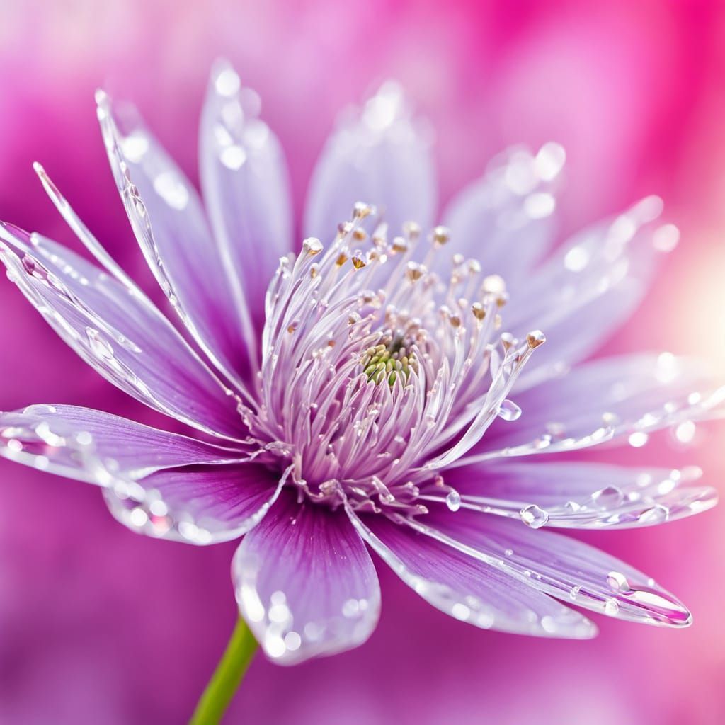 Crystalline Flower: Macro Digital Art in 8K