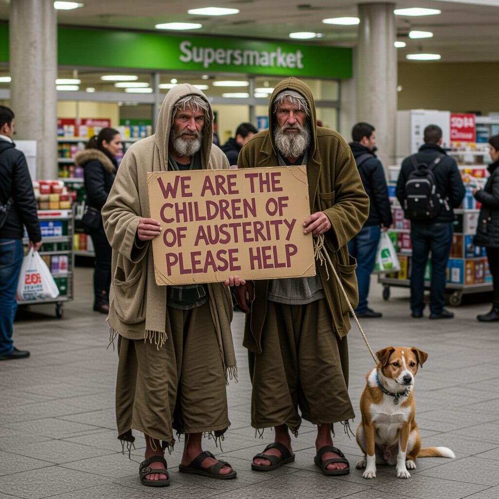 Beggars' Plea: A Social Realism Scene