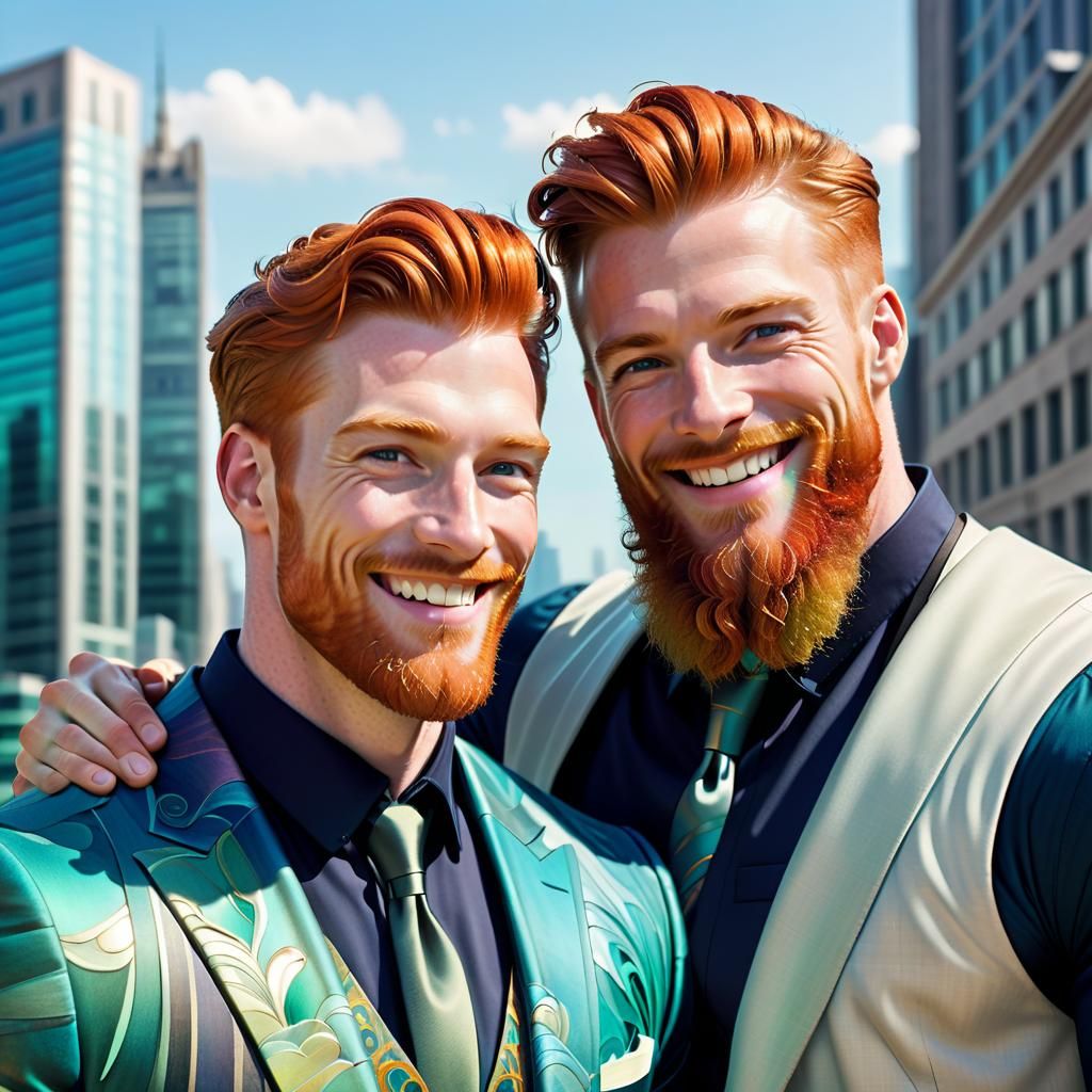 Handsome ginger couple