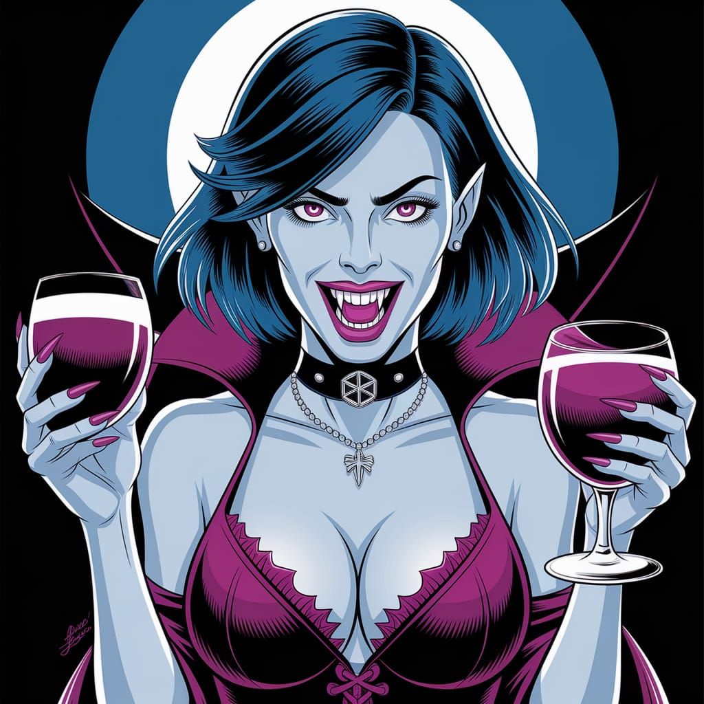 Japanese Gothic Vampire at the Club