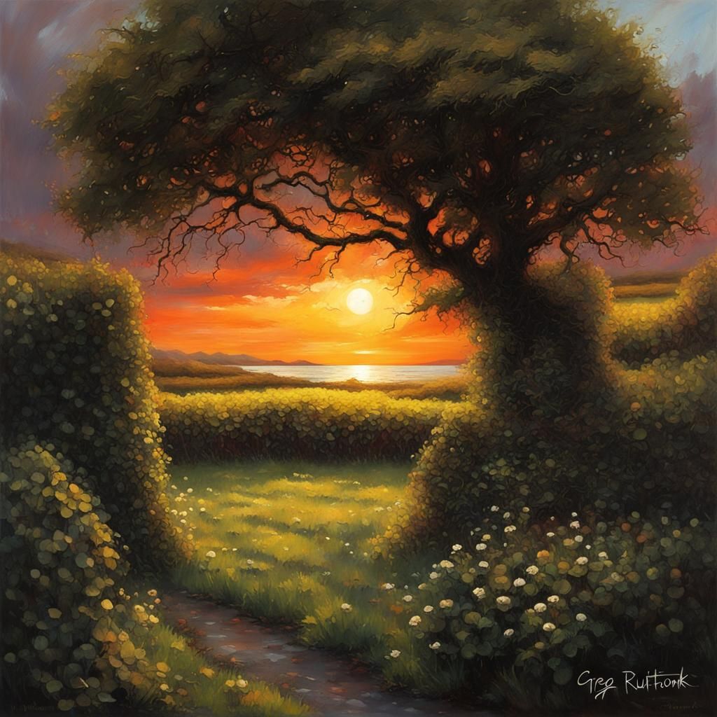 Sinister Irish Secret Garden at Sunset