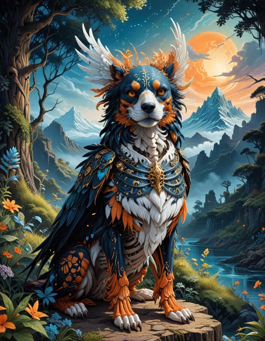 Morbid Winged Skeleton Wears Cursed Feathered Armor in Dark ...