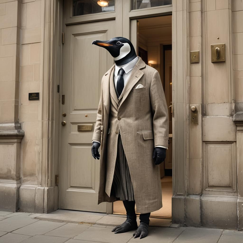 Penguin Doorman at London Hotel: Concept Art