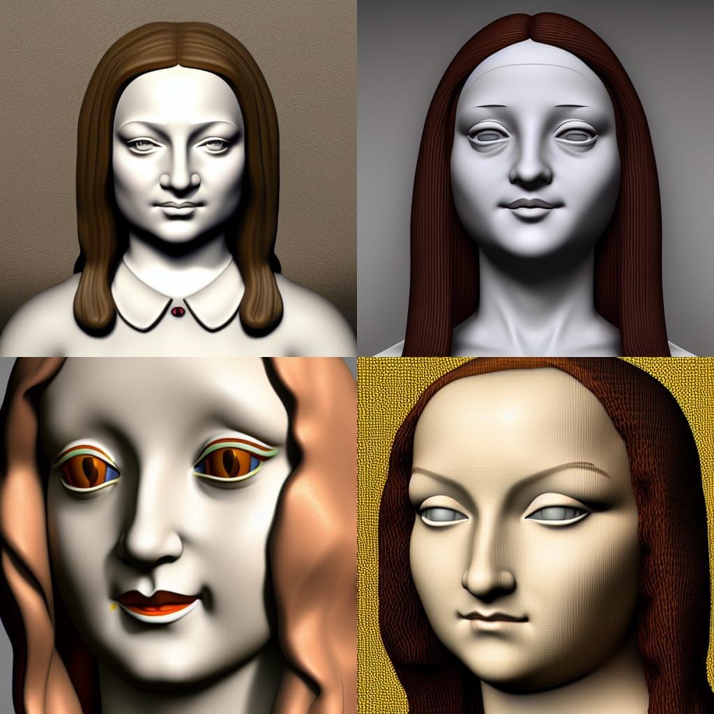 Mona Lisa Gets Pied: 3D Artstation Render