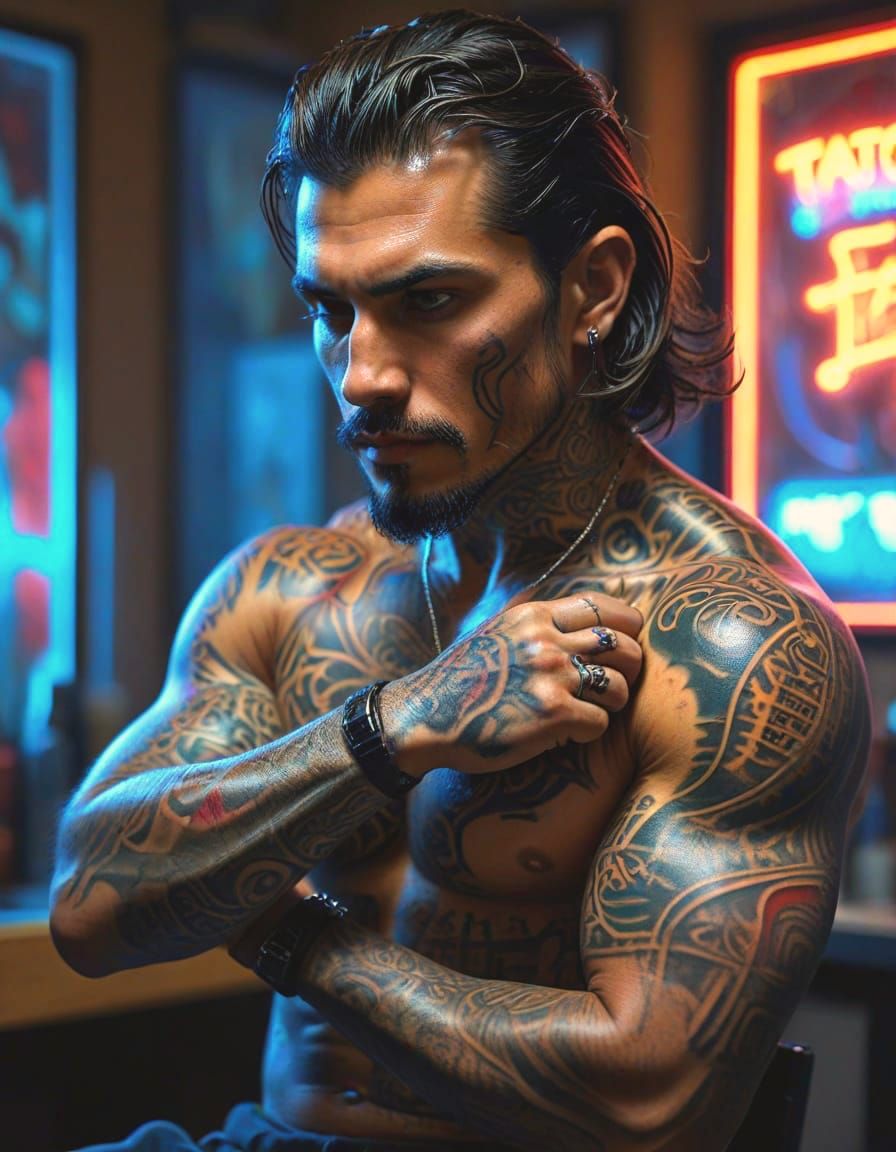 Hyper-Realistic Tattoo Artist in Motion