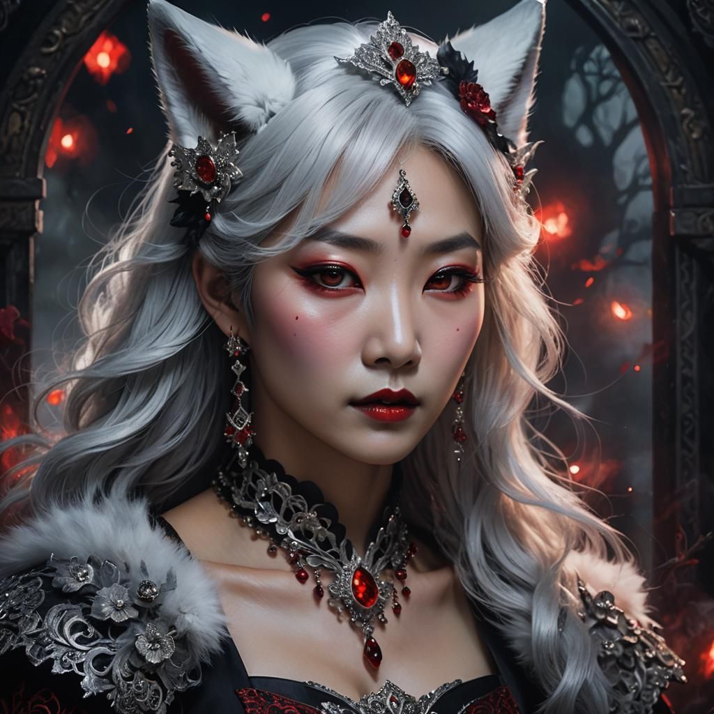 Korean Vampire Queen in Dark Fantasy Art