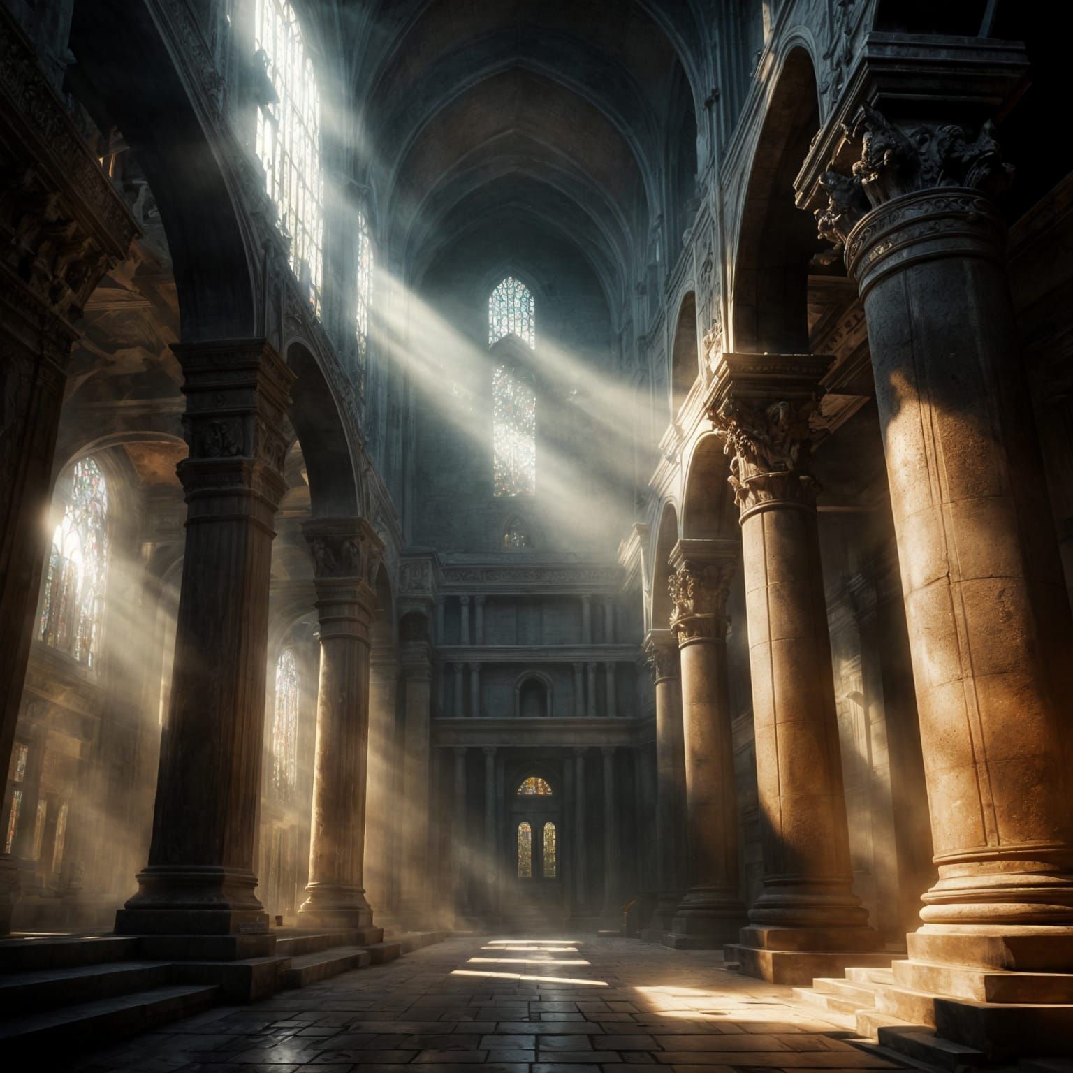 Sunbeams and Dust in Tomb-Lit Halls