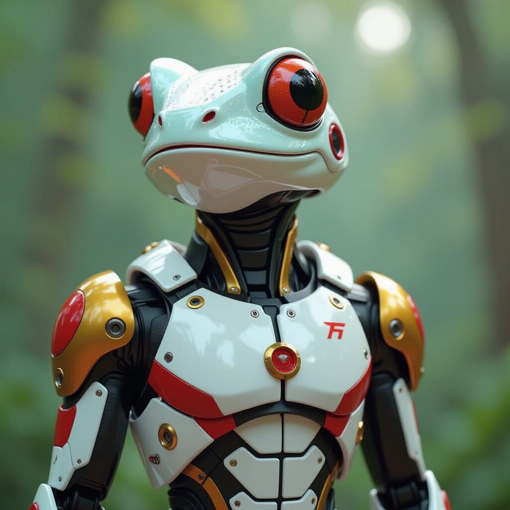 Biomechanical Poison Dart Frog in Cartoon Style