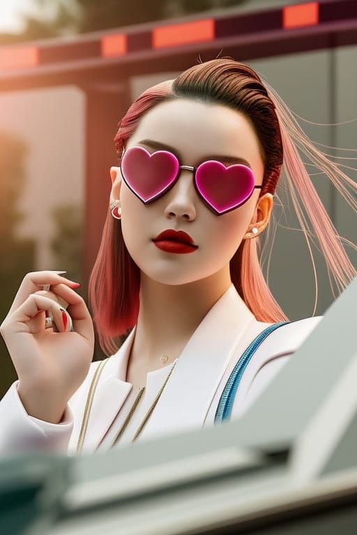 Anya Taylor-Joy Portrait in Vaporwave Style