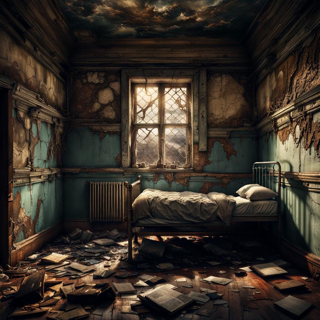 Abandoned Asylum Cell: Detailed Digital Matte Painting