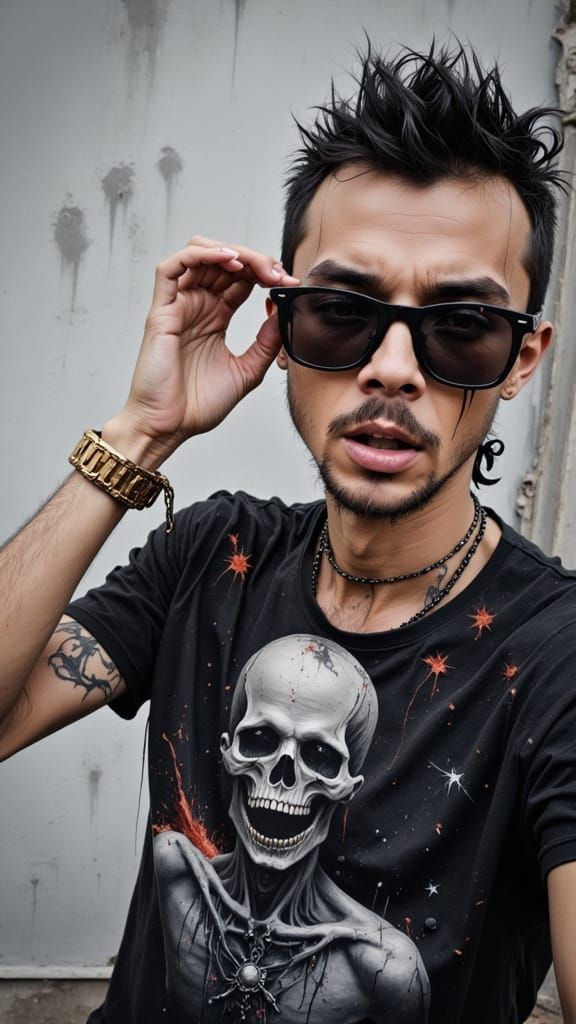 Action Hero in Grungy Cyberpunk Cityscape