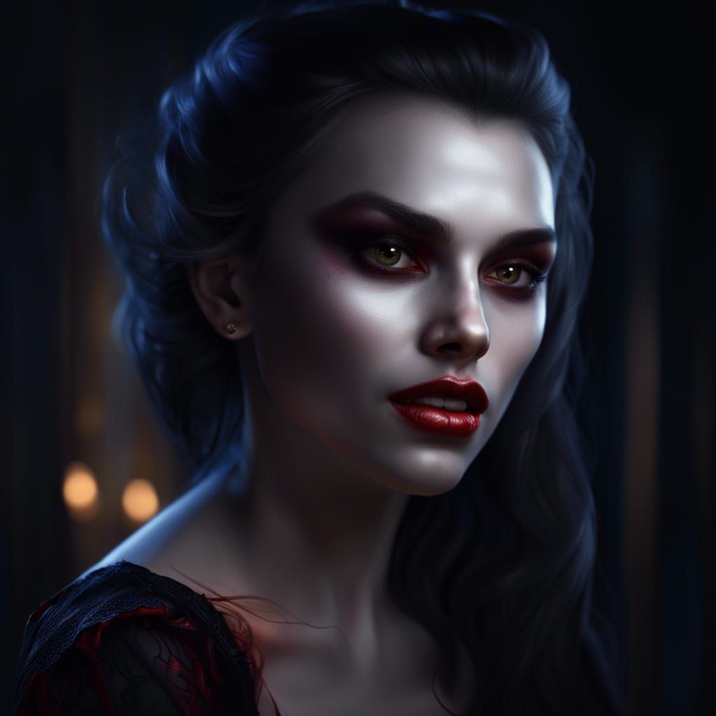 Hyperrealistic Vampire Portrait in Classicism Painting Style