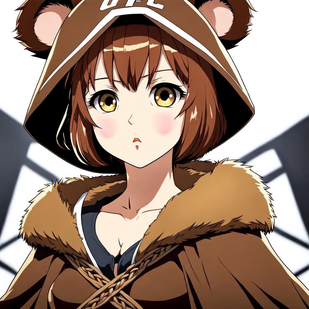 Anime Cage Fighter with Bearskin Cloak