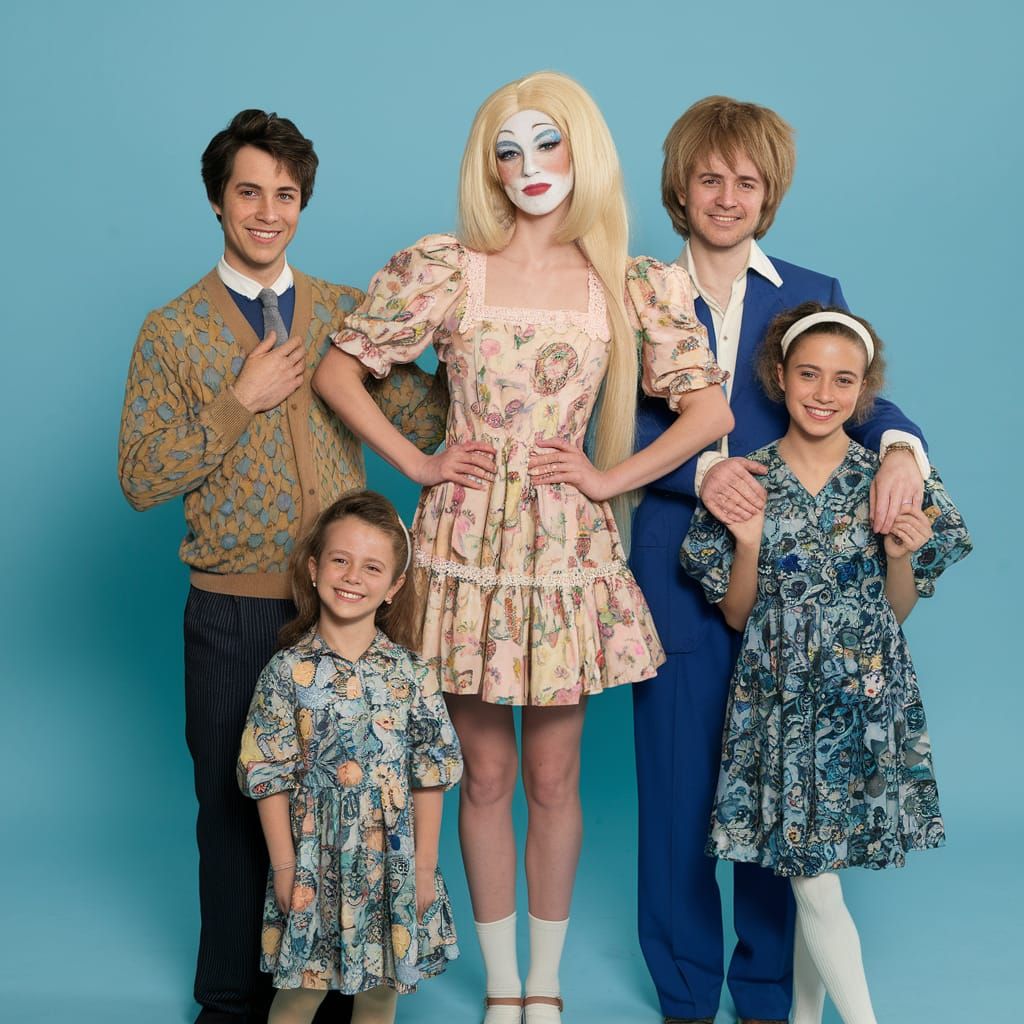 1990s Crossdressing Teen Posing for Studio Photo