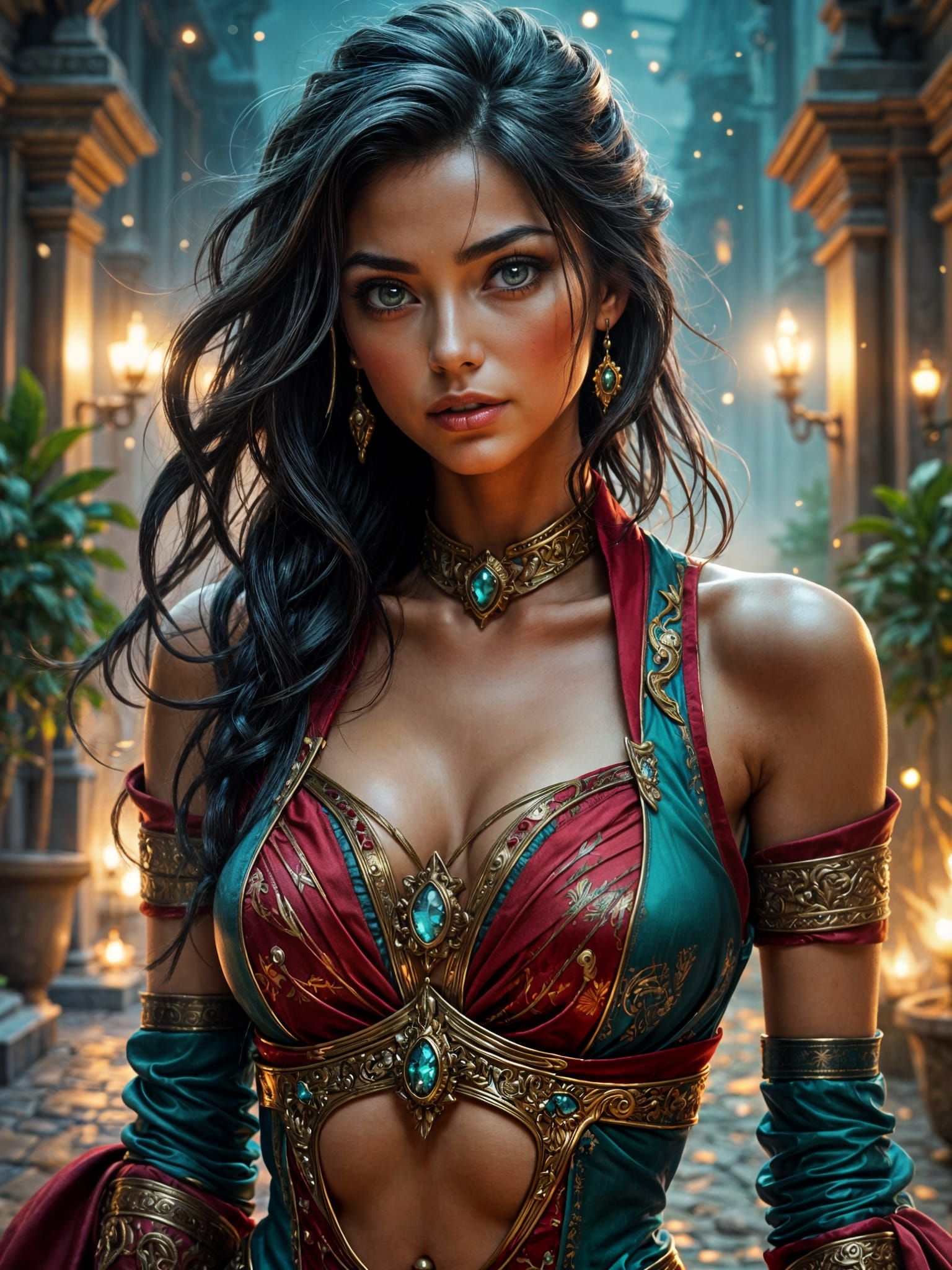 Fantasy Warrior Princess in Ornate Armor