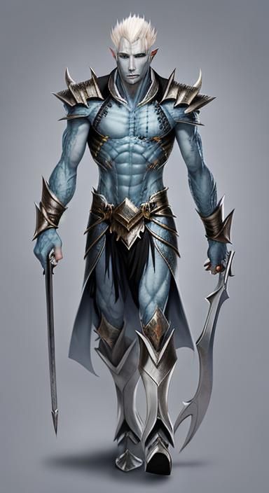 Icy Male Demon with Platinum Hair