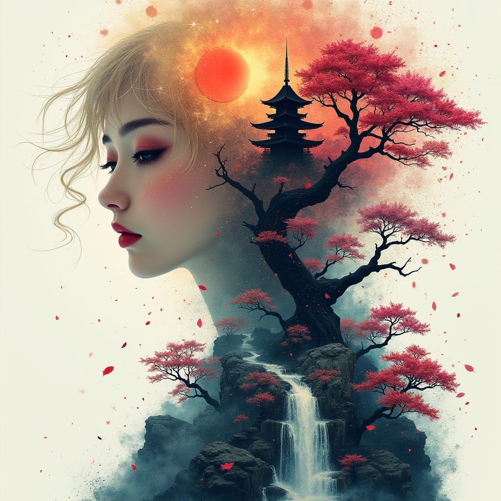 Ethereal Goddess Embracing the Cosmos in Vibrant, Dreamlike ...