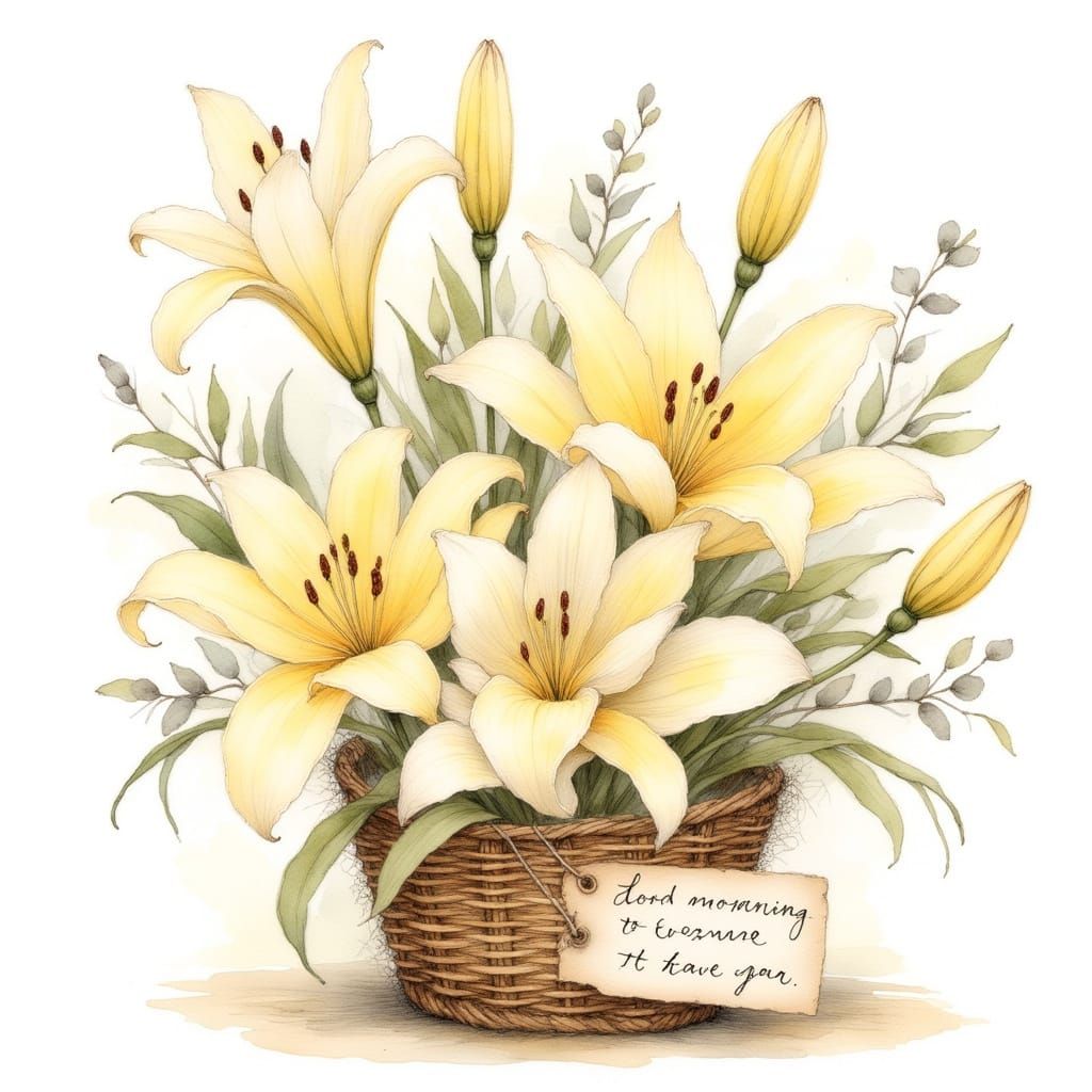 Mountain Lilies Bouquet in Whimsical Style