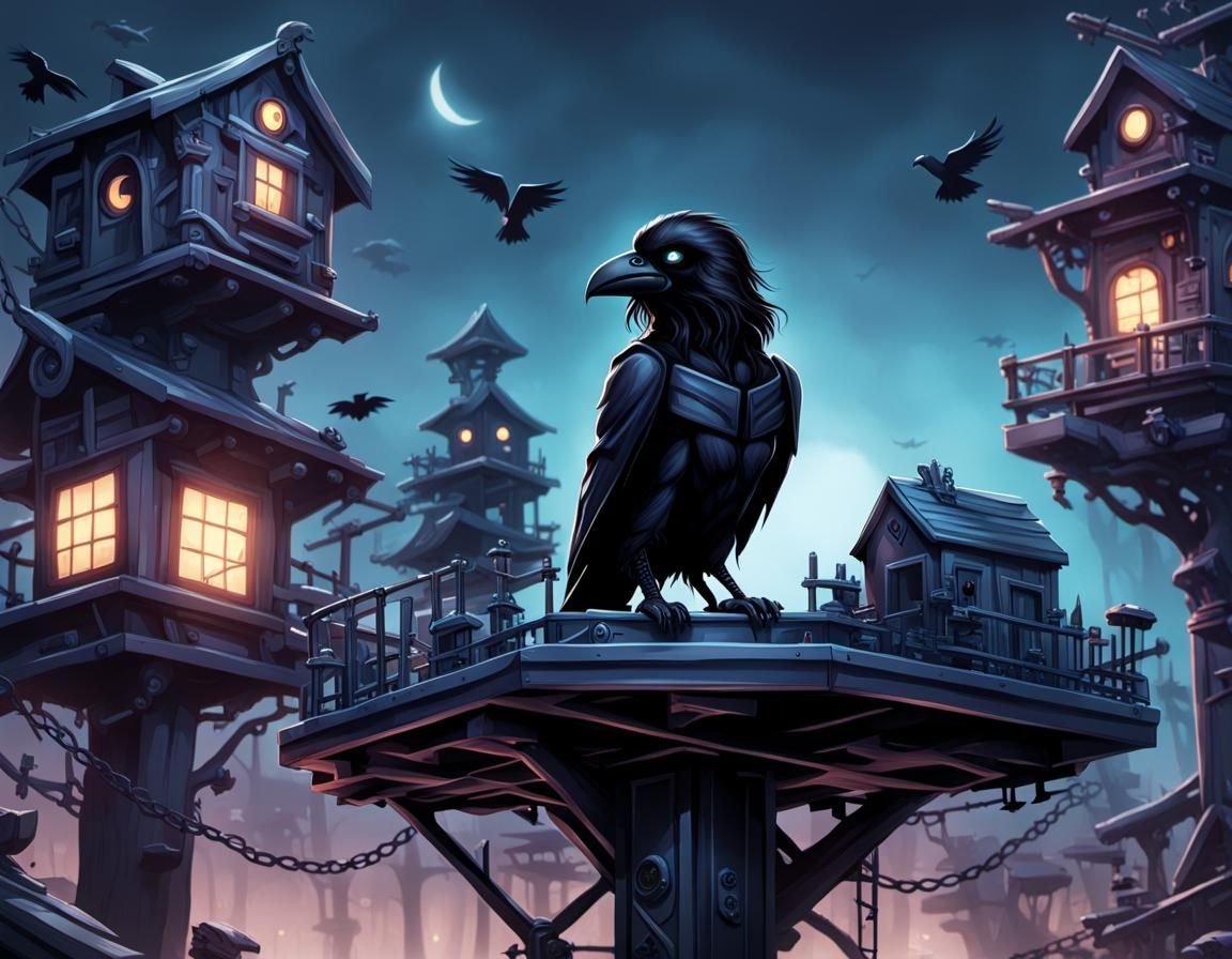 A hyperrealistic young Chibi styled big eyed Eric Draven as ...