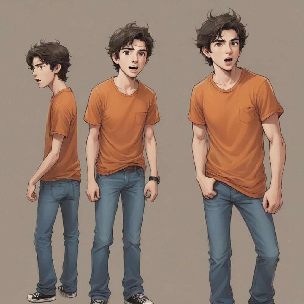 Walker Scobell as Percy Jackson in Comic Book Art