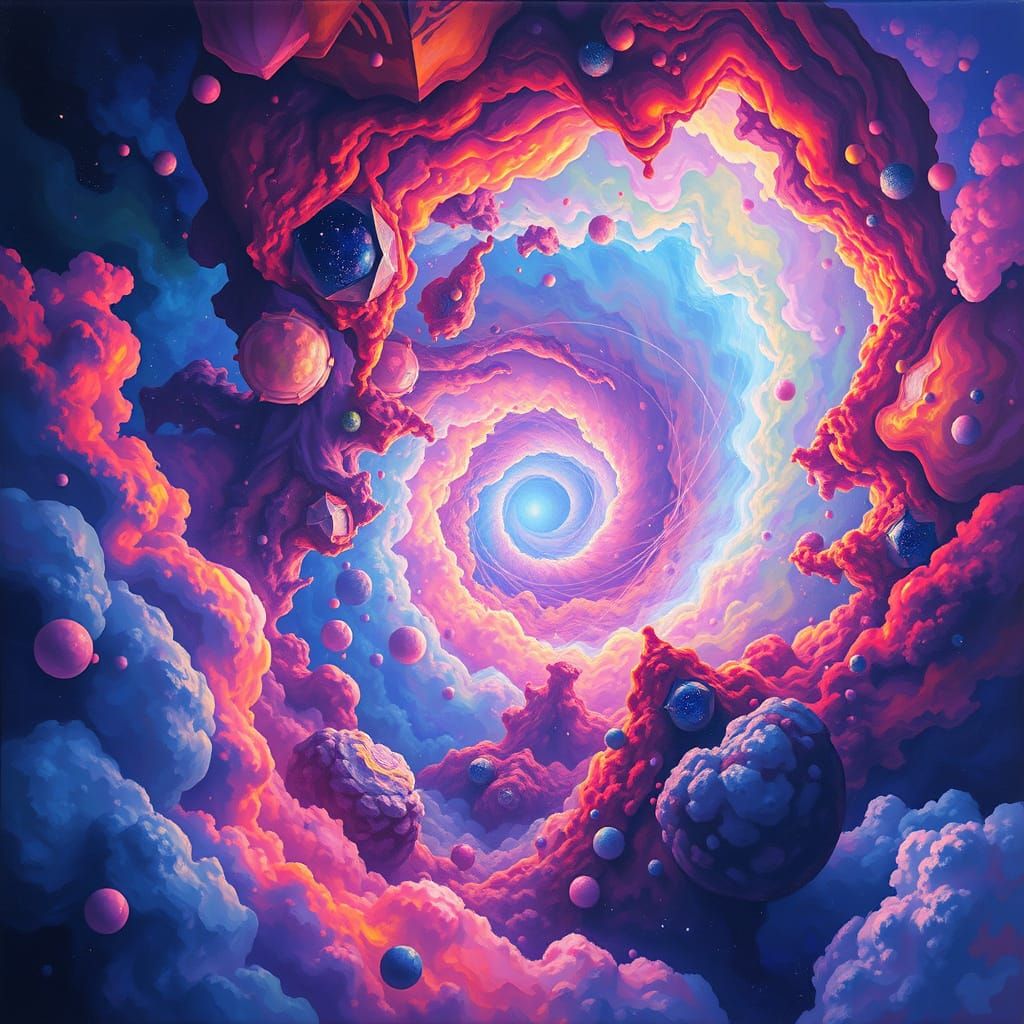 Surreal Dreamscape in Vibrant Ethereal Colors