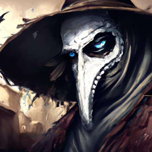 Dramatic Portrait of a Plague Doctor