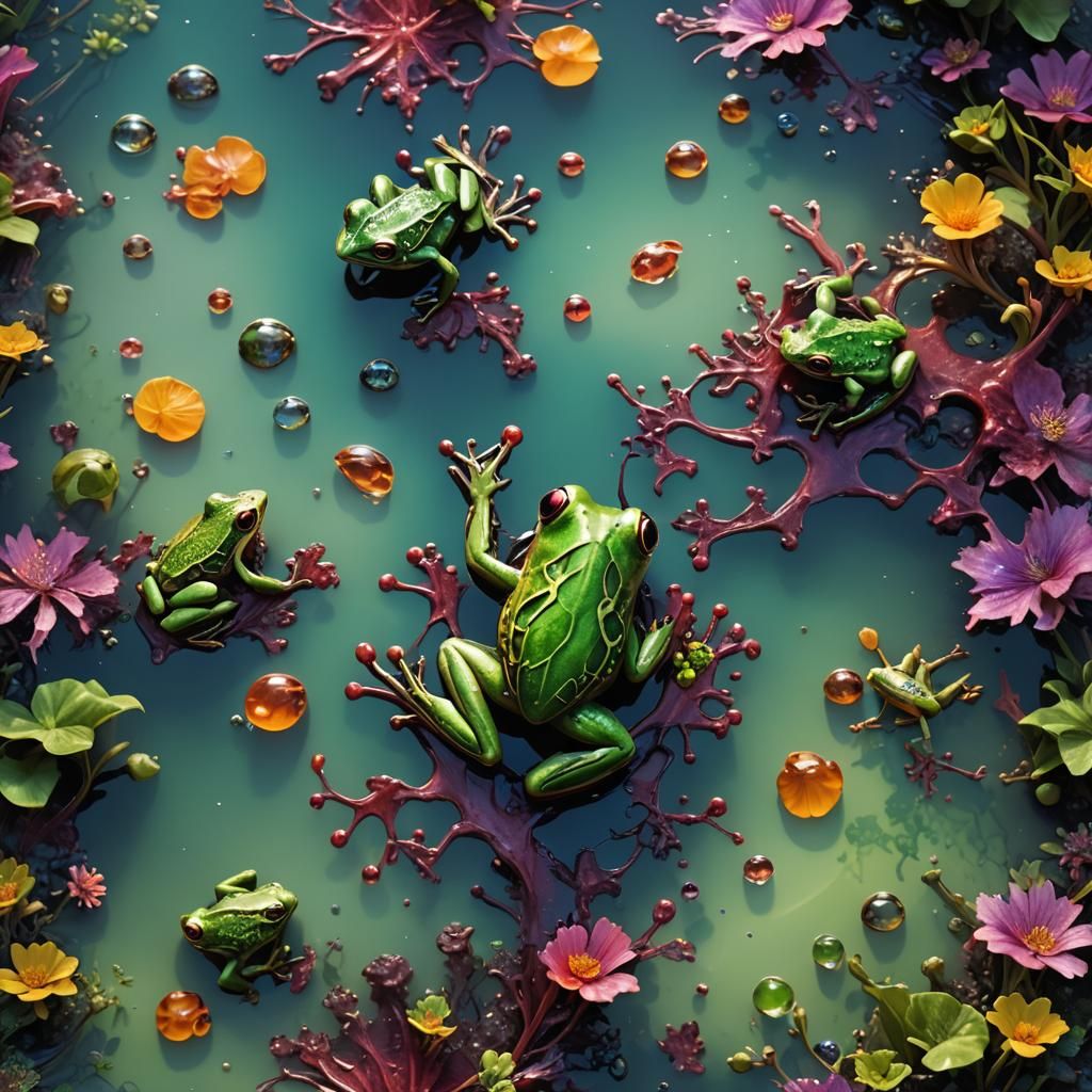 Detailed Frog Epoxy Resin Art