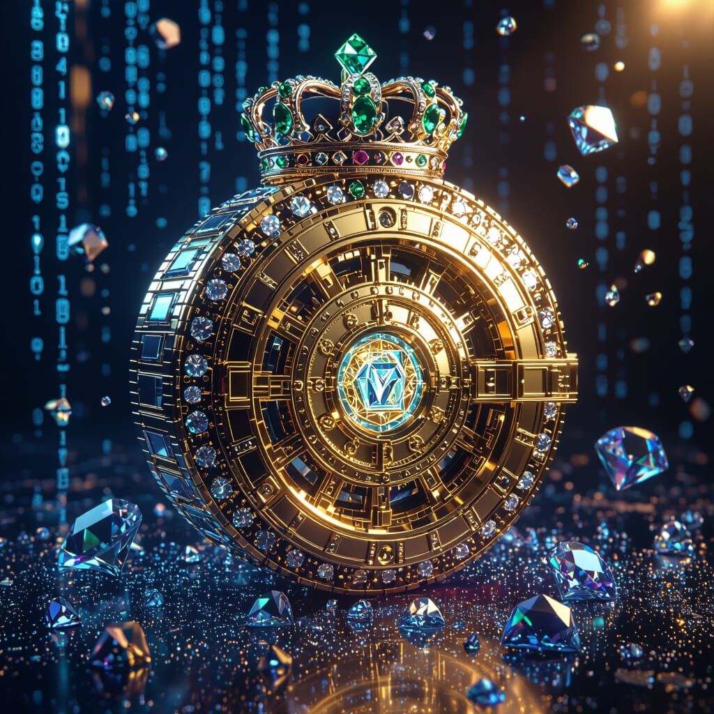 DiamondVaultCoin: Platinum Crypto Coin with Gemstones