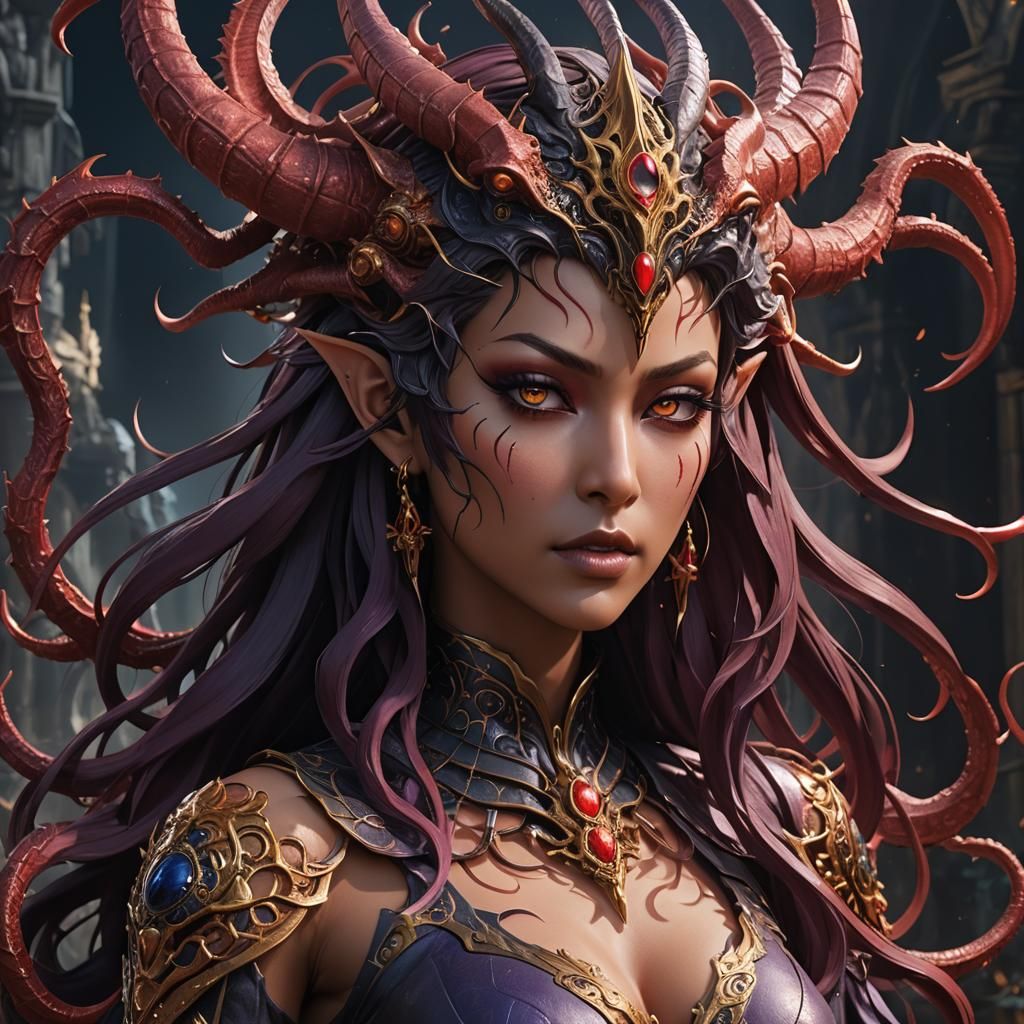 Demonbane Nya/Nyarlathotep Woman: Detailed Matte Painting