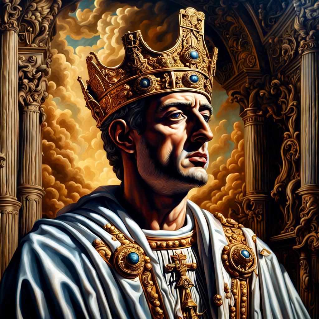 Surrealist Emperor Constantine in Heavenly Light