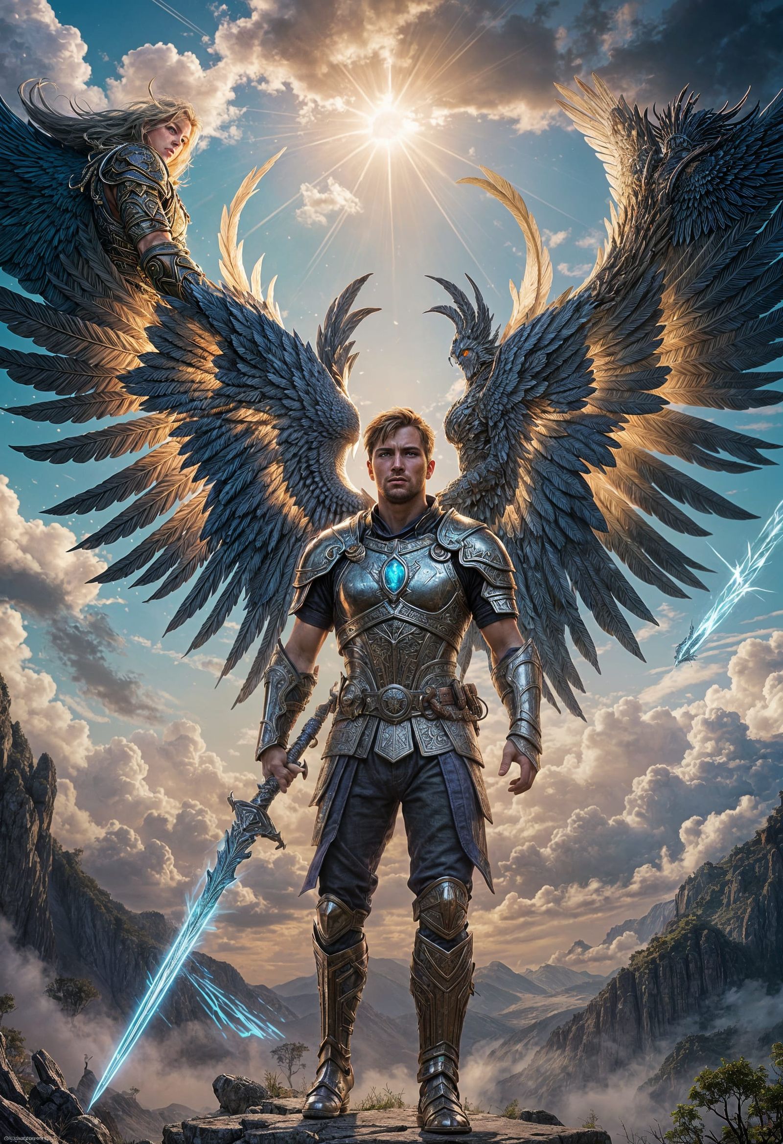 Warrior with Holy Sword and Wings