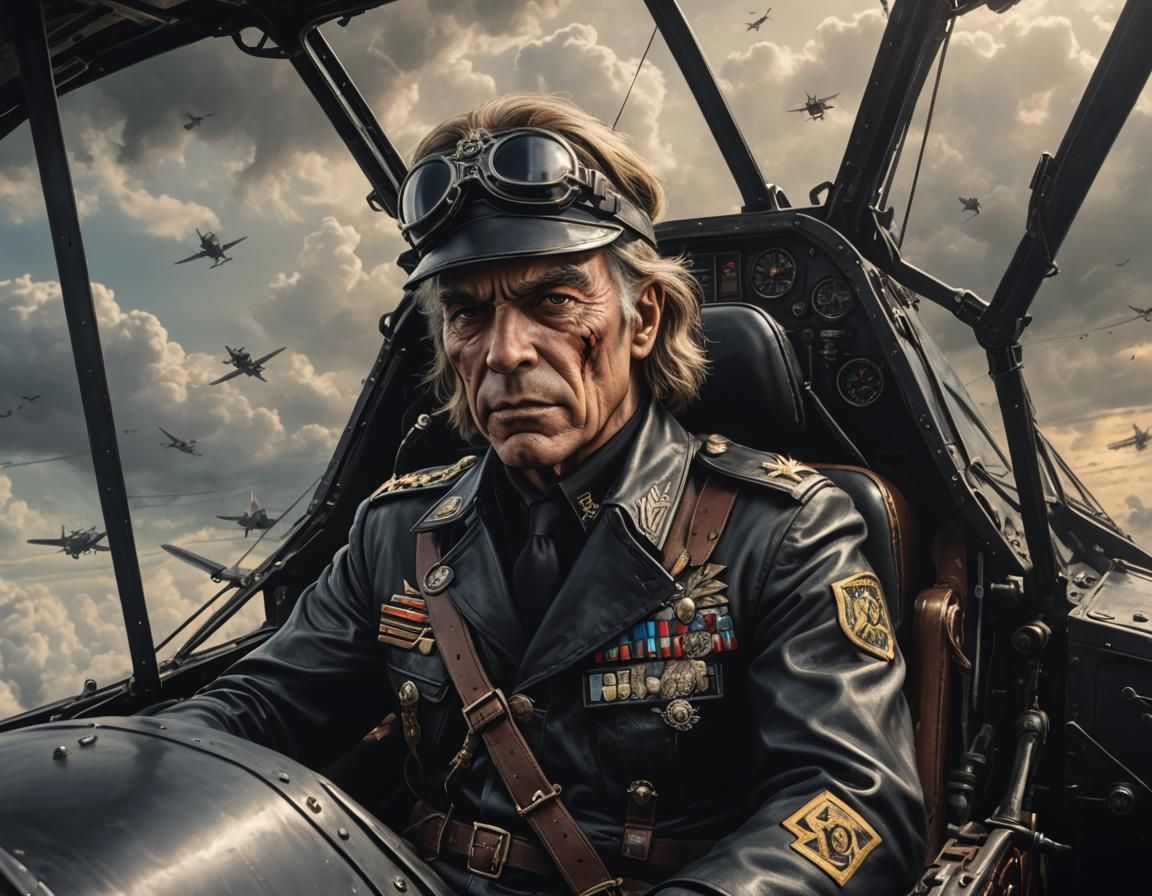 Warhammer Pilot in Leather Uniform Shooting