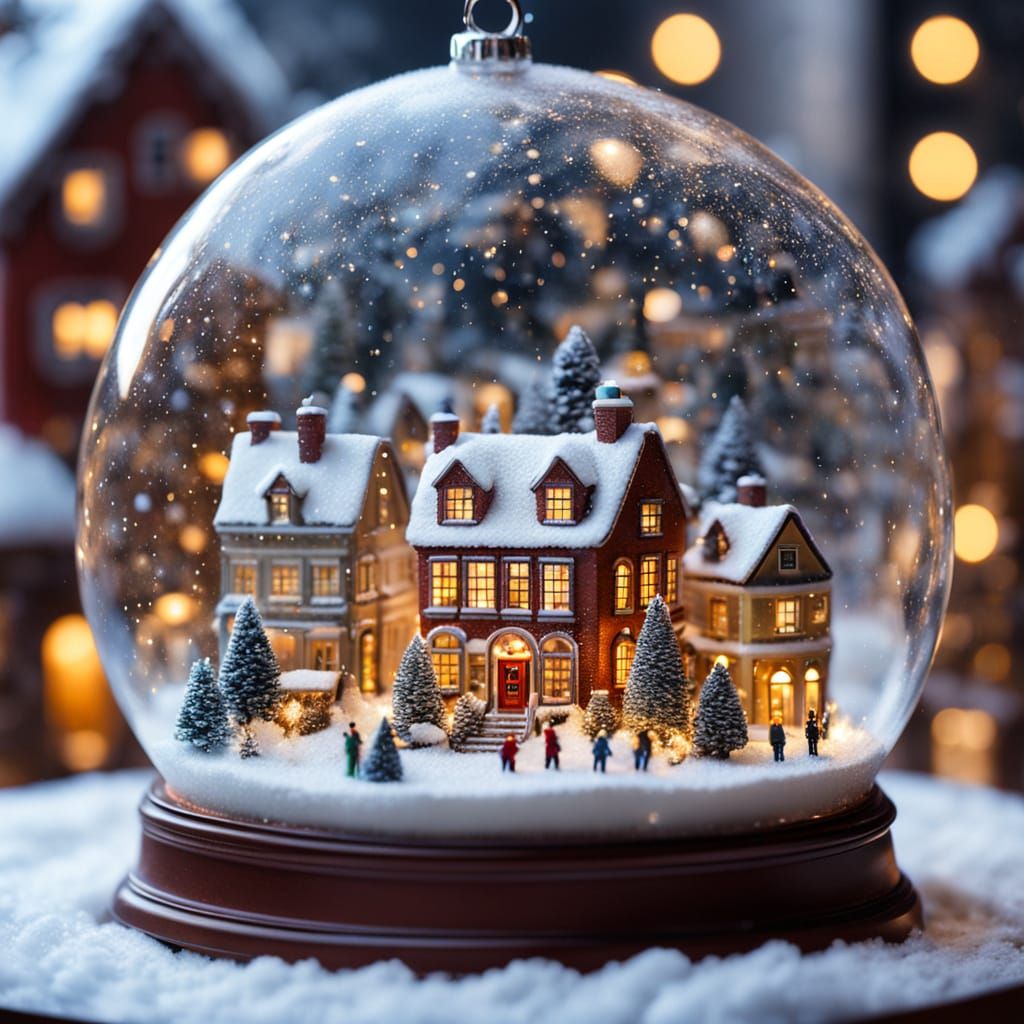 Miniature City Inside a Christmas Ornament