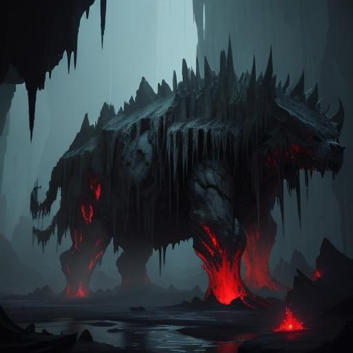 Stalactite Behemoth in Dark Fantasy Style