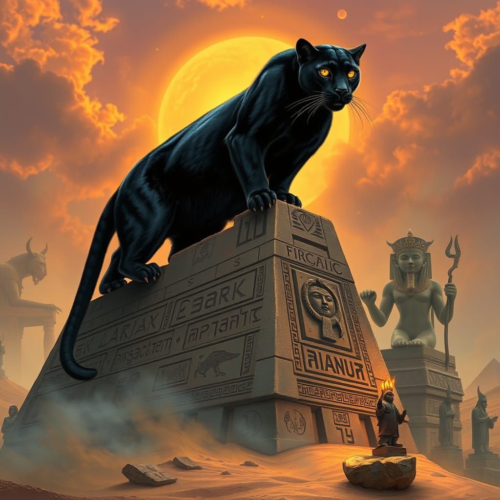 Black Panther on Obelisk in Forgotten City