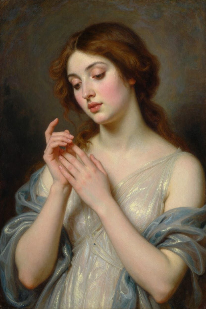 Classical Oil Portrait of Feminine Essence