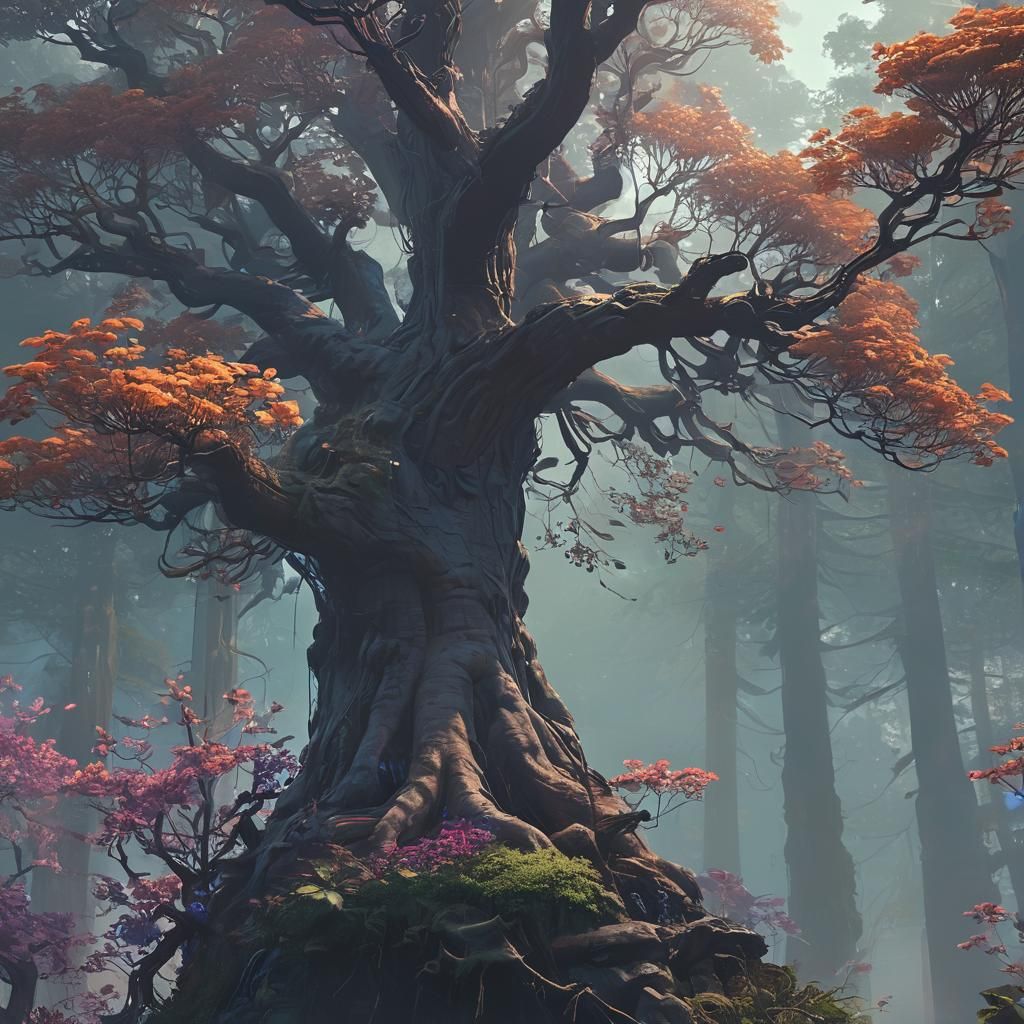 Enchanted Tree in Mystical Forest: Concept Art