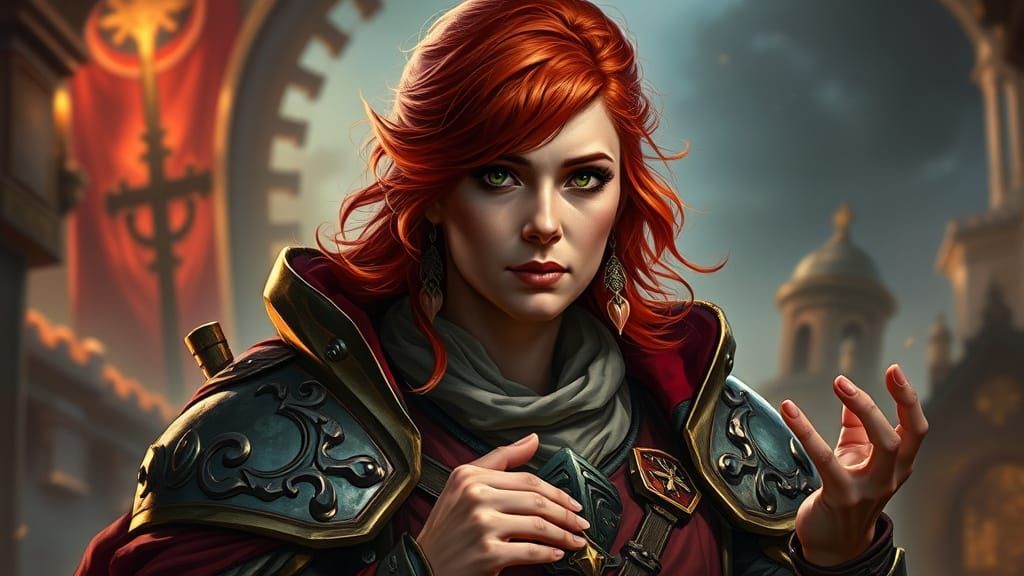 Fantasy Cleric Portrait in League of Legends Style