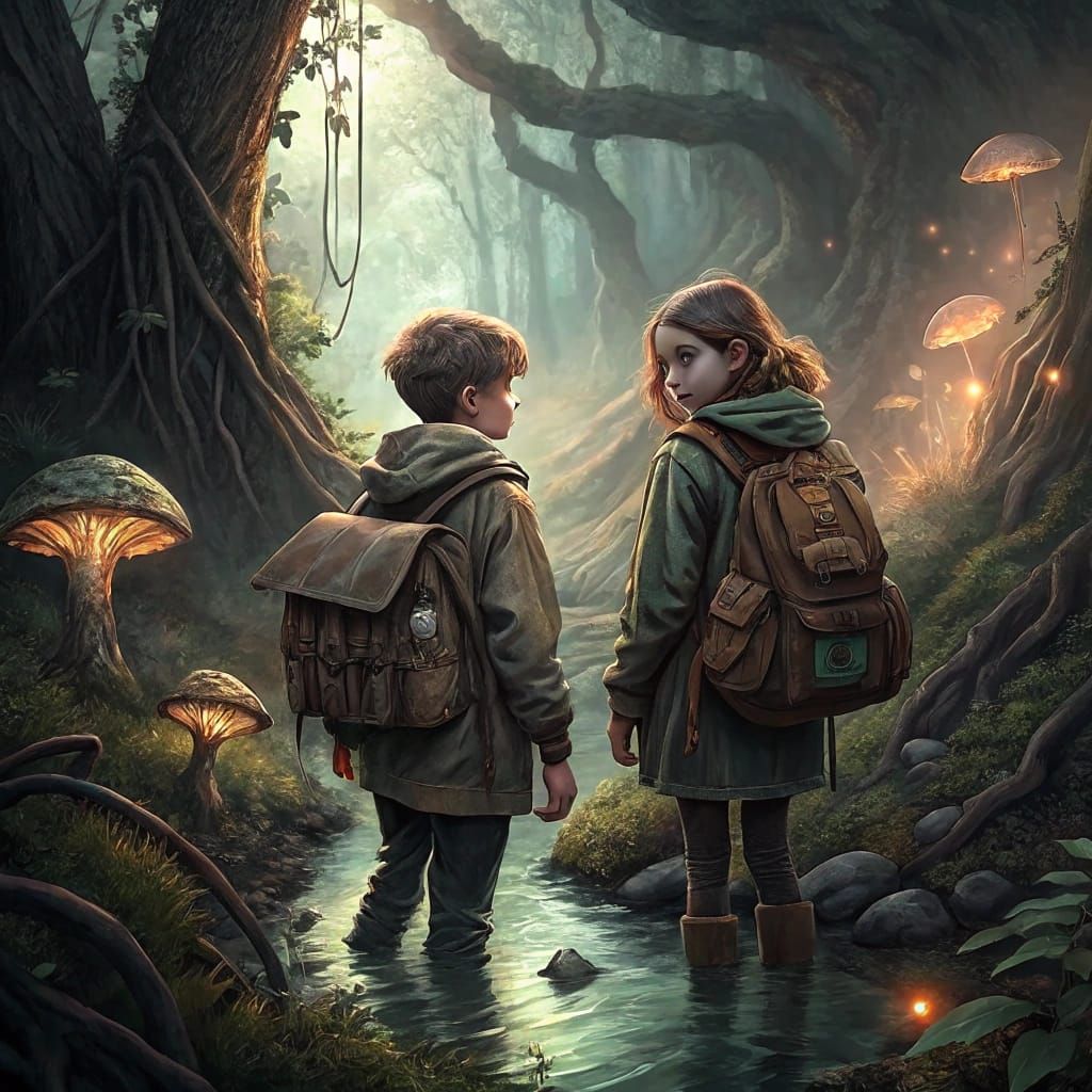 Kids Embark on a Mysterious Creek Adventure in Whimsical Fan...