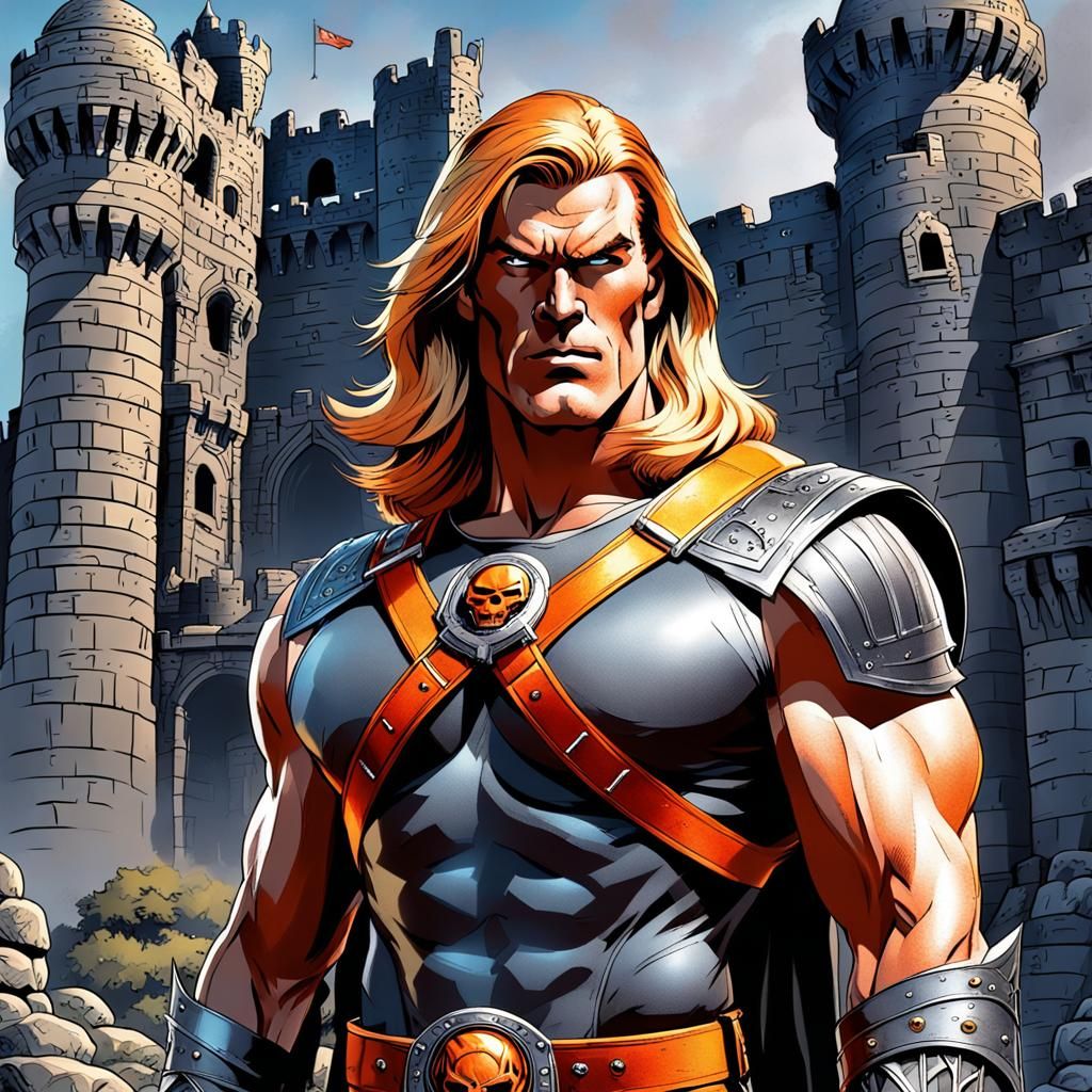 He-Man at Castle Grayskull in Comic Book Art