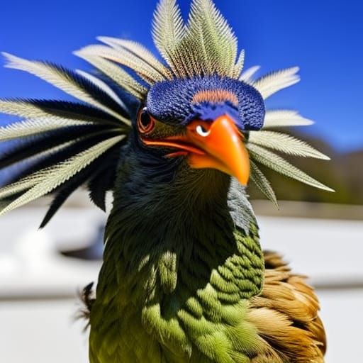 Fuzzy Marijuana Rooster Bud Chicky Portrait