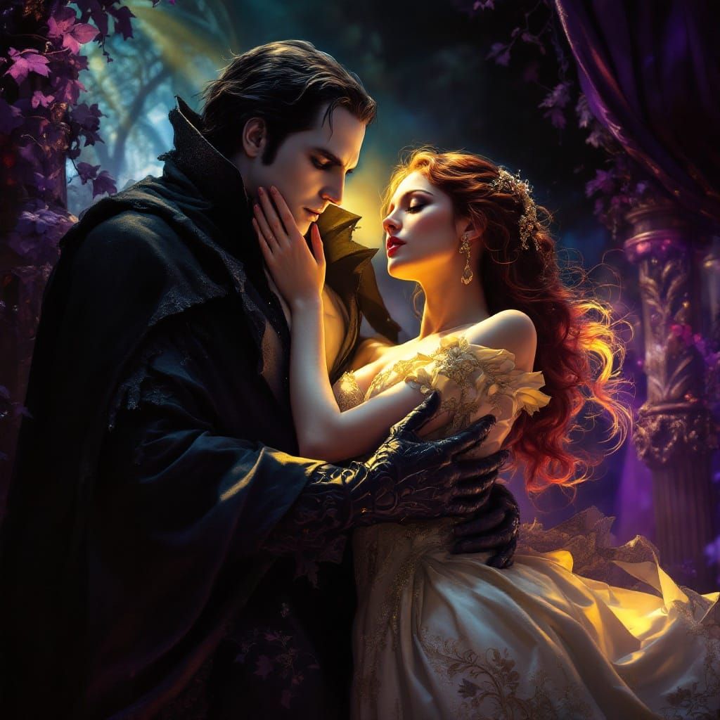 The Phantom of the Opera Cradles Christine in Dark, Tattered...